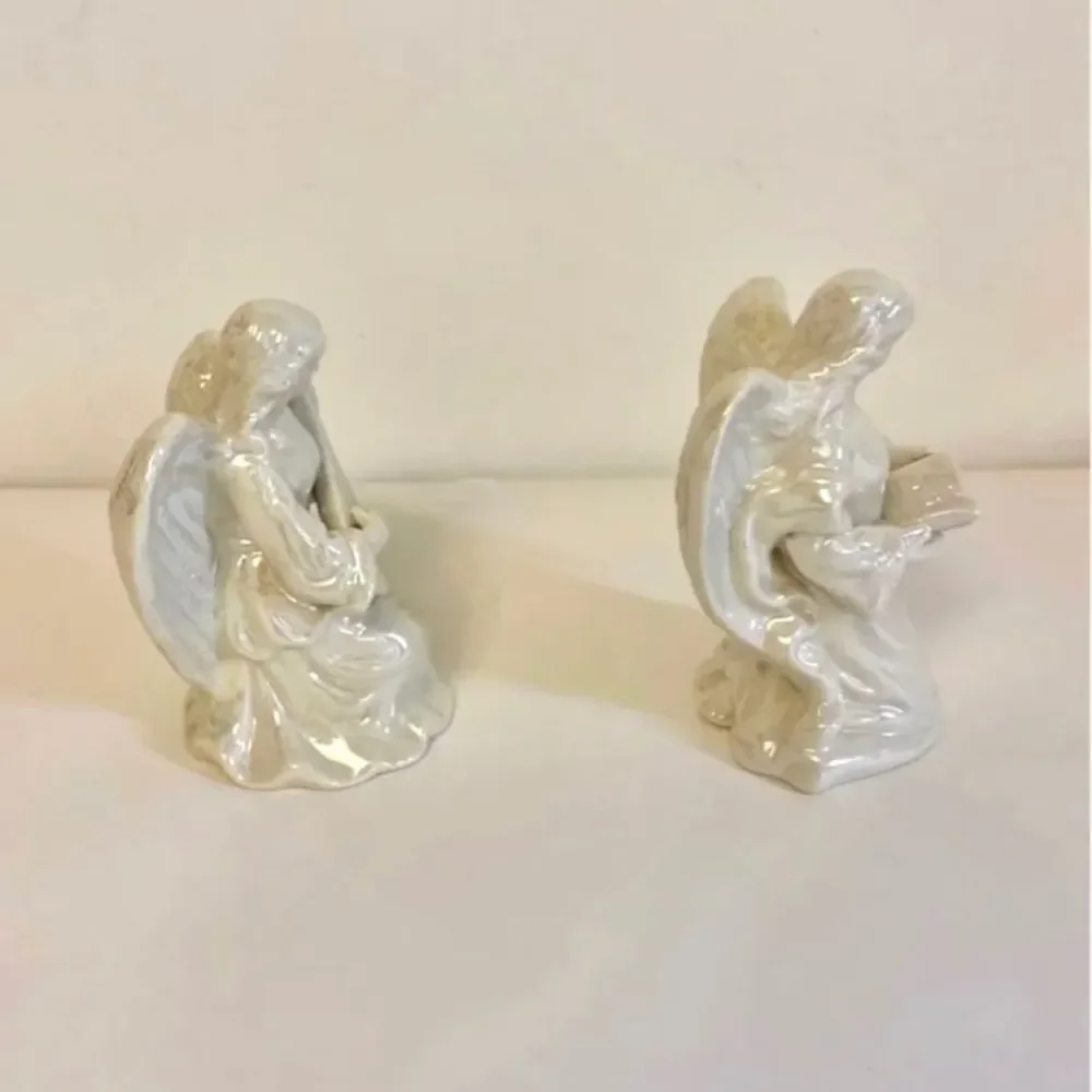Iridescent Ceramic Angel Figurine‎ Set